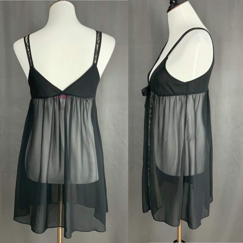 Vintage Oscar de la Renta Pink Label Black Babydoll Dress/Top Wimsigoth Sz S - Picture 7 of 16
